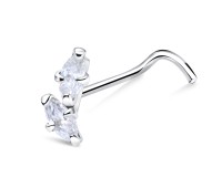 Silver Curved Nose Stud NSKZ-1757